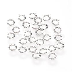 304 anelli rotondi in acciaio inossidabile, anelli di salto saldati, anelli di salto chiusi, colore acciaio inossidabile, 21 gauge, 4x0.7mm