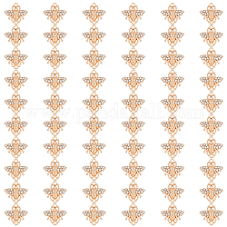 Dicosmetic 60 pz api collegamenti connettore api collegamenti connettore oro chiaro fascini di collegamento pendenti in cristallo con doppio anello strass connettori charms ciondolo in lega per creazione di gioielli, Foro: 2 mm