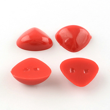 Cabuchones nariz de plástico para los artes scrapbooking diy, accesorios de juguete, rojo, 10x11x3.5mm