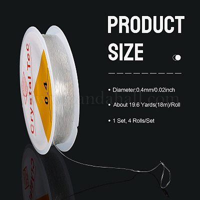 4 рулон круглой кристаллической эластичной нити&nbsp;EW-TA0001-09A-1