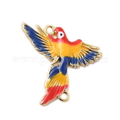 Подвески-соединители в виде птиц из латуни с эмалью KK-H529-04G-1