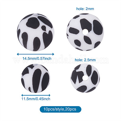 20шт 2 цвета силиконовые бусины&nbsp;SIL-TA0001-07A-1