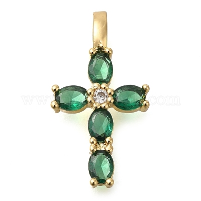 Подвески из латуни с прозрачным фианитом KK-M101-01G-01-1