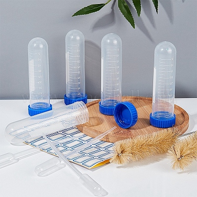 Tubes à essai 30pcs avec bouchon à vis et brosse de nettoyage