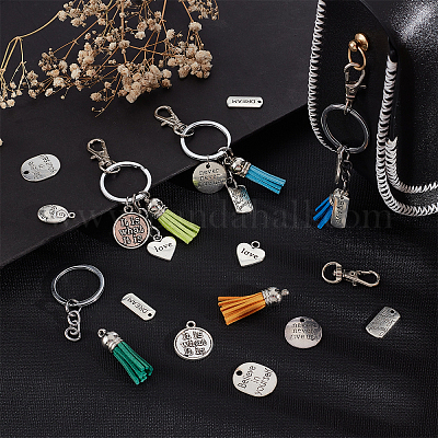 Keychain Tassels Bulk Colored Leather Tassel Pendants for DIY Keychain