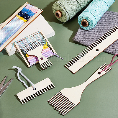 4шт набор деревянных гребней для плетения&nbsp;TOOL-WH0155-173-1