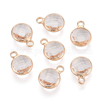 Латунь стекло подвески золотой тон&nbsp;GLAA-ZX008-24E-G-1