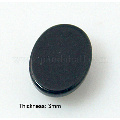 Кабошоны из натурального окрашенного и нагретого черного агата&nbsp;X-G-BA8x6x3-1