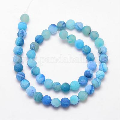Chapelets de perle en agate géode druzy naturelle&nbsp;G-K166-09-14mm-06-1