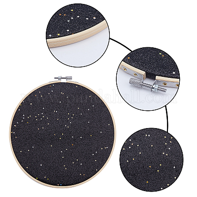 FINGERINSPIRE Wall Hanging Pin Collection Display Stand Stars Glitter Pin  Display Board 7.9 inch Round Black Leather Pin Display Holder with