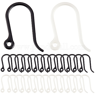 Wholesale SUNNYCLUE 1 Box 200Pcs Plastic Earring Hooks Hypoallergenic  Earring French Hooks Non-Allergenic Fish Hook Ear Wires Earrings Components  Earring Findings for jewellery Making Replacement Kit Black 