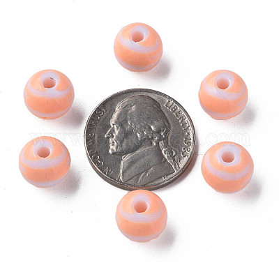 Непрозрачные полосатые акриловые бусины&nbsp;MACR-S373-27D-08-1