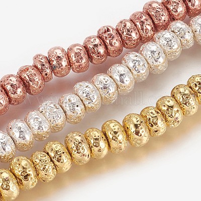 Гальванические бусины из натуральной лавы&nbsp;G-P400-06-1