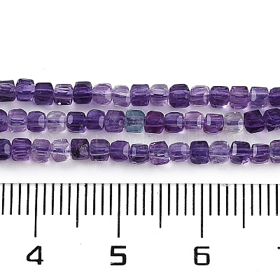Mèches de perles de fluorite violet naturel&nbsp;G-P553-E02-01-1