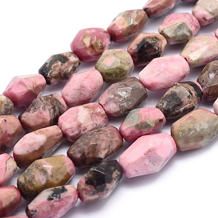 Chapelets de perles en rhodonite naturelle G-O170-36-1