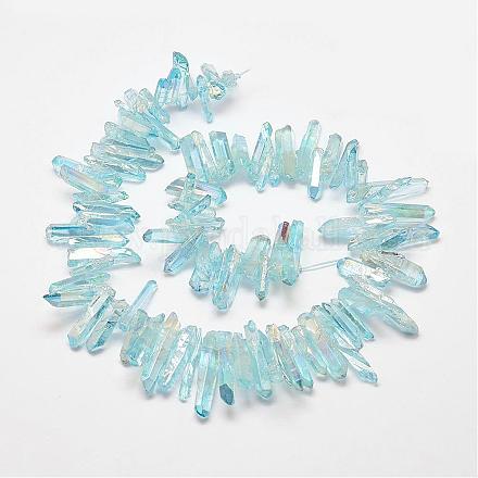 Chapelets de perles de cristal de quartz naturel électrolytique G-P267-02A-1