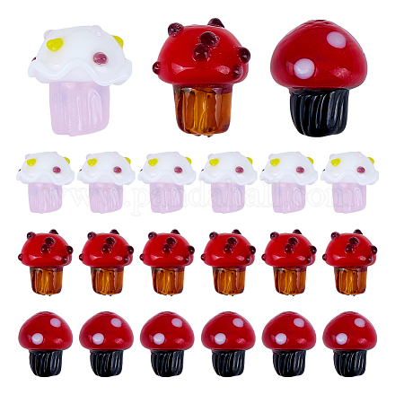 24шт 3 вида бусин лэмпворк ручной работы LAMP-DR0001-11-1