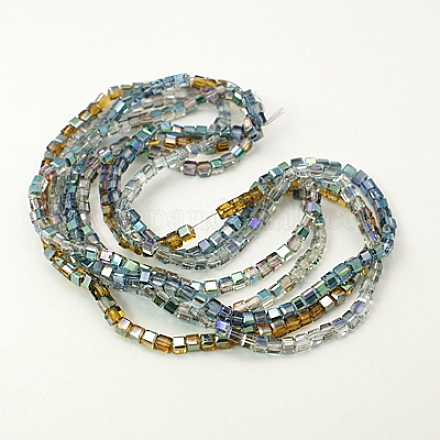 Electroplate Glass Beads Strands EGLA-D018-4x4mm-M6-1