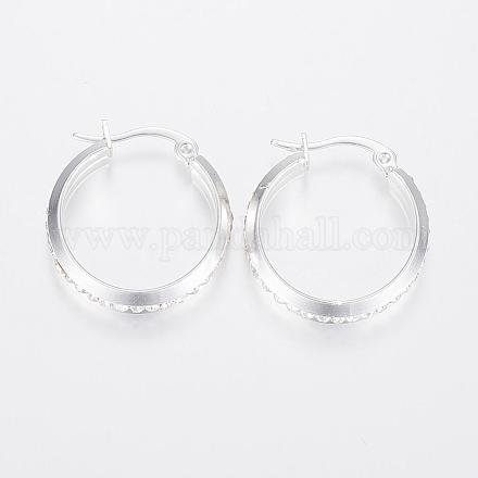 304 Stainless Steel Hoop Earrings EJEW-H332-08S-1