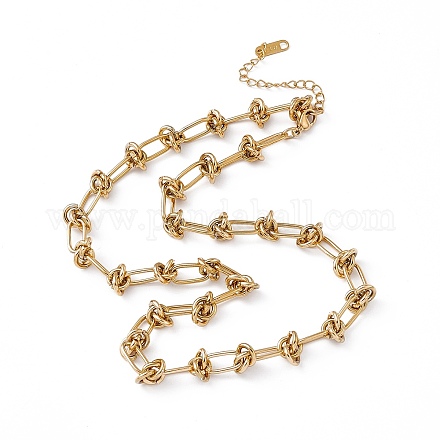 304 collar de cadena de eslabones kont de acero inoxidable para hombres y mujeres NJEW-P269-02G-1