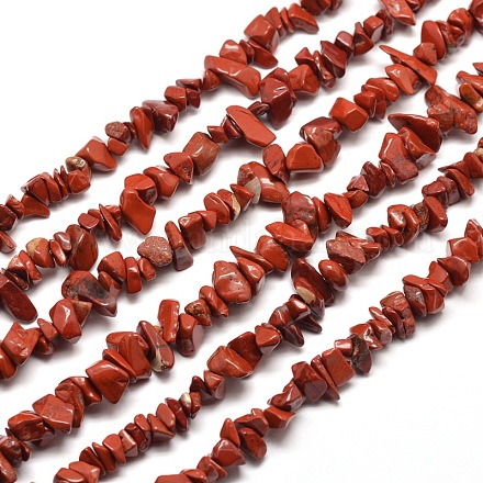 Filamenti di perline rosso naturale di chip Jasper X-G-M205-27-1