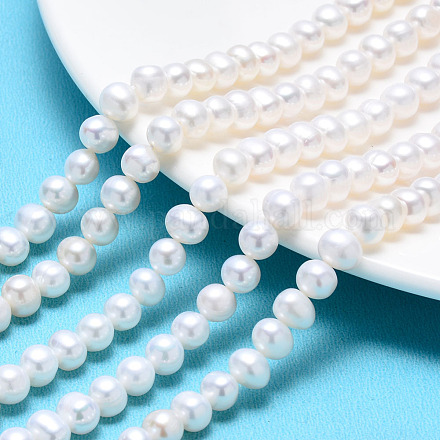 Grado aa fili di perline di perle d'acqua dolce coltivate naturali PEAR-L001-G-07-1