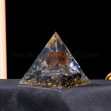 Resin Orgonite Pyramid Display Decorations G-PW0004-55D-1