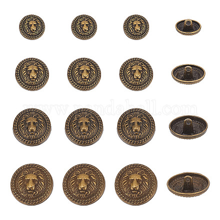 OLYCRAFT 40pcs Metal Blazer Button Set Lion Crest Vintage 15mm 20mm 23mm 25mm Shank Buttons for Blazer BUTT-OC0001-09AB-1