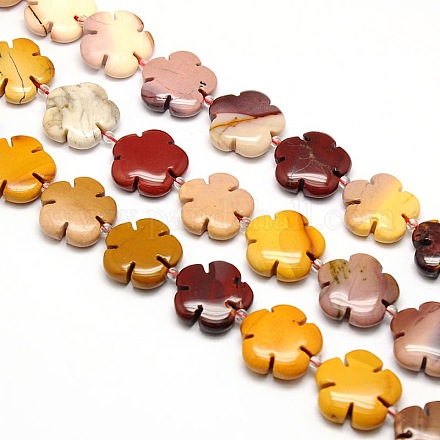 Natural Flower Mookaite Beads Strands G-L241A-11-1