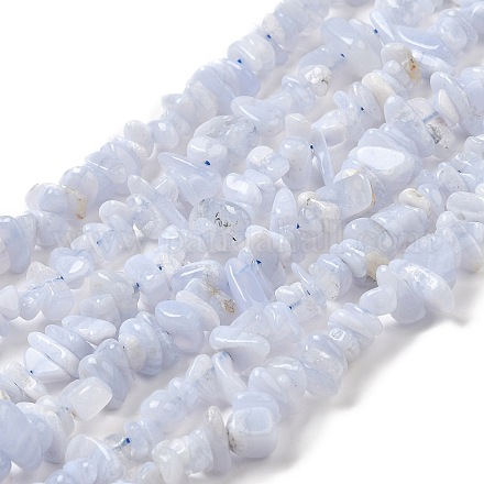 Dentelle bleue naturelle perles de puce agate brins G-E271-73-01-1