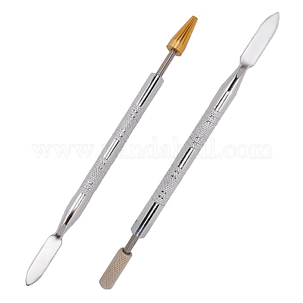 Bolígrafo de tinte de borde de cuero de doble cara de acero inoxidable Gorgecraft TOOL-GF0001-22-1