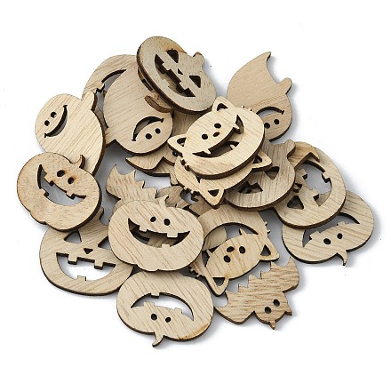 25 шт. деревянные кабошоны на тему Хэллоуина WOOD-CJC0005-56-1