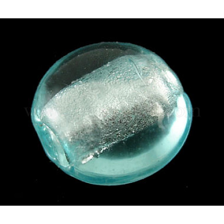 Perles en verre d'argent feuille manuelles X-SLF12mm05Y-1