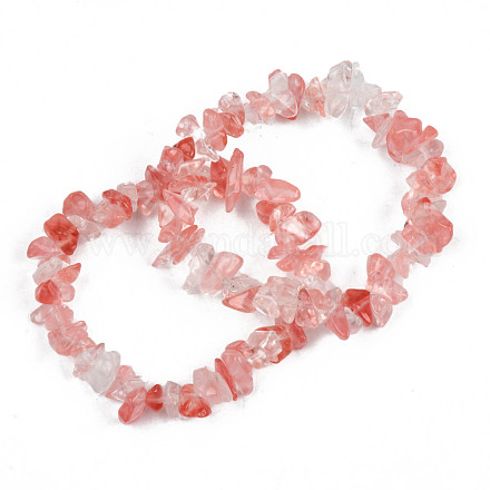 Bracelets extensibles de perles de verre de pierre de pastèque unisexe BJEW-S143-39-1