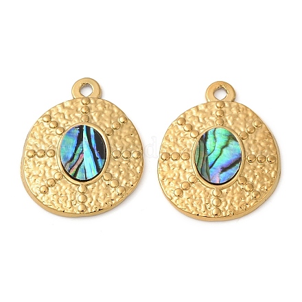 Подвески из натуральной ракушки пауа из нержавеющей стали 304 STAS-L288-05G-01-1