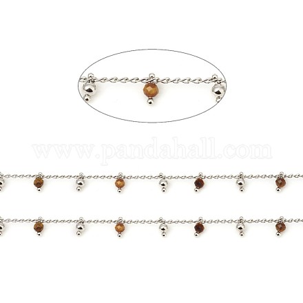 Handgefertigte facettierte natürliche Perlenketten aus Tigerauge CHC-E021-02J-P-1