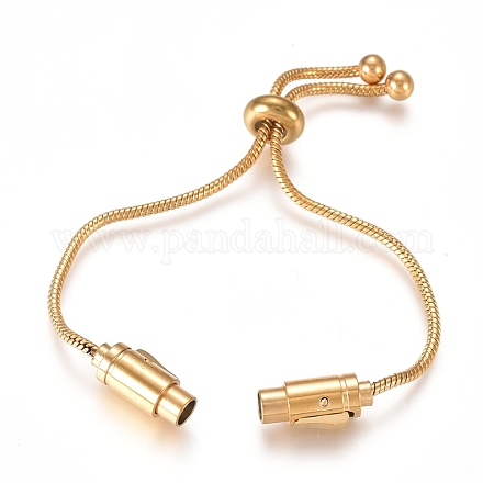 Placage sous vide 304 bracelet coulissant en acier inoxydable / fabrication de bracelet bolo MAK-L032-01G-1