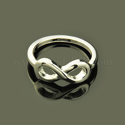 Dar a su novia para los anillos de borde infinito de San Valentín de aleación días X-RJEW-G111-S-1