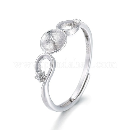 Componentes del anillo de dedo de plata de ley 925 ajustables STER-F048-25P-1