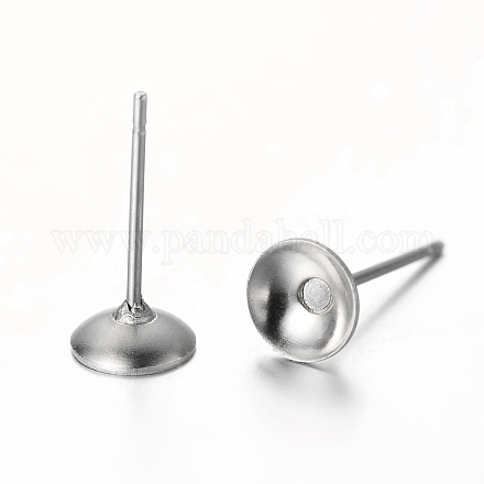 304 Stainless Steel Stud Earring Findings STAS-O084-04B-1