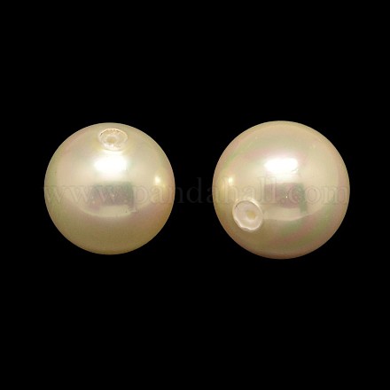 Half Drilled Round Shell Pearl Beads BSHE-M002-14mm-19-1