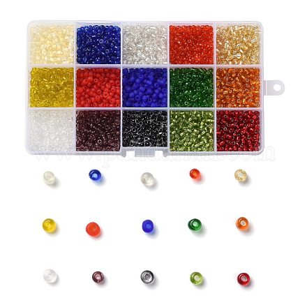 180G 15 Colors Glass Seed Beads SEED-JQ0003-01A-4mm-1