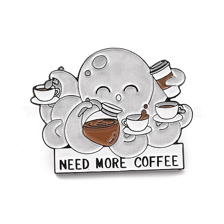 Need More Coffee Word Enamel Pin JEWB-O007-B02-1