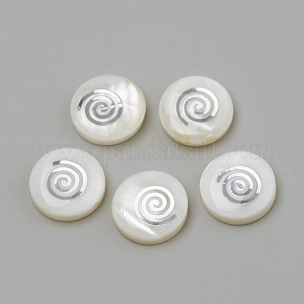 Perles de coquillages naturels d'eau douce SHEL-Q011-004P-1