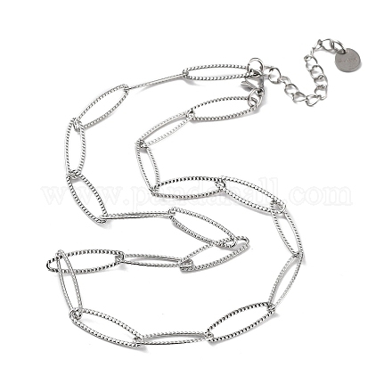 304 Halskette mit Pferdeaugen-Gliedern aus Edelstahl NJEW-D045-07P-1