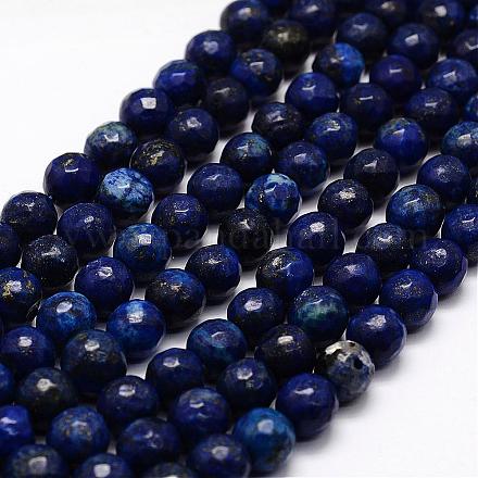 Sfaccettato naturale lapis lazuli perline fili G-F364-14-10mm-1