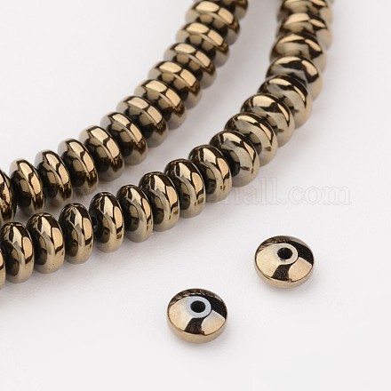 Electroplate Non-magnetic Synthetic Hematite Beads Strands X-G-I175-28-1