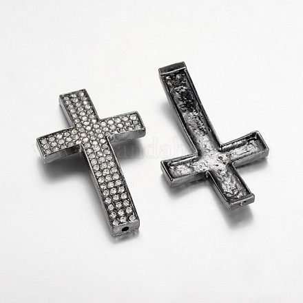 Cross Alloy Crystal Rhinestone Beads RB-J458-01B-1