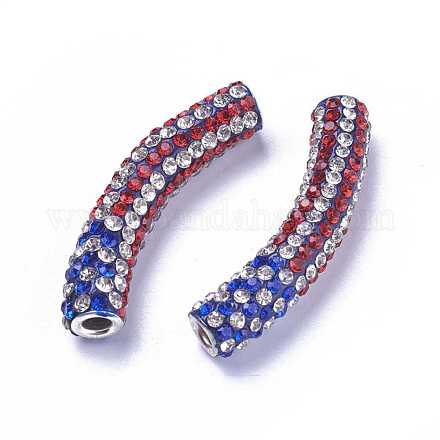 Polymer Clay Rhinestone Pave Beads RB-D050-1