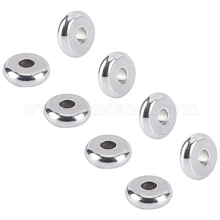 Unicraftale about 200pcs 6mm rondelle spacer beads cuentas sueltas de acero inoxidable 1.6mm agujero fornituras de cuentas para pulseras de diy collares fabricación de joyas STAS-UN0008-96P-1